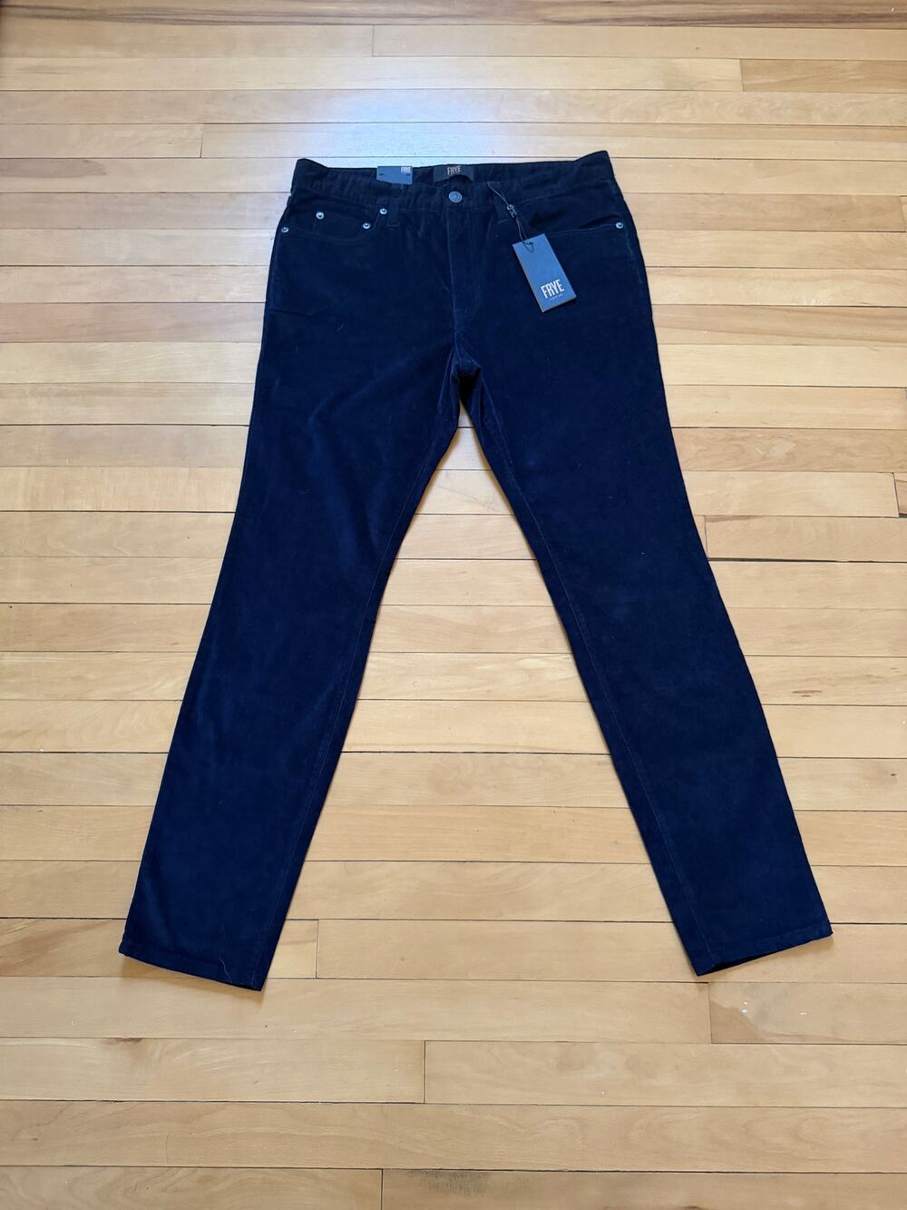 NWT FRYE Melissa Skinny Corduroy Pants Black Womens 30 High Rise Stretch